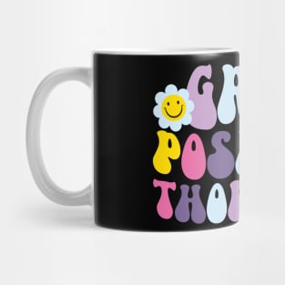 Retro Grow Positive Thoughts Quote Mug